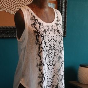 Black & White Mossimo Tank - Snake Pattern - XL